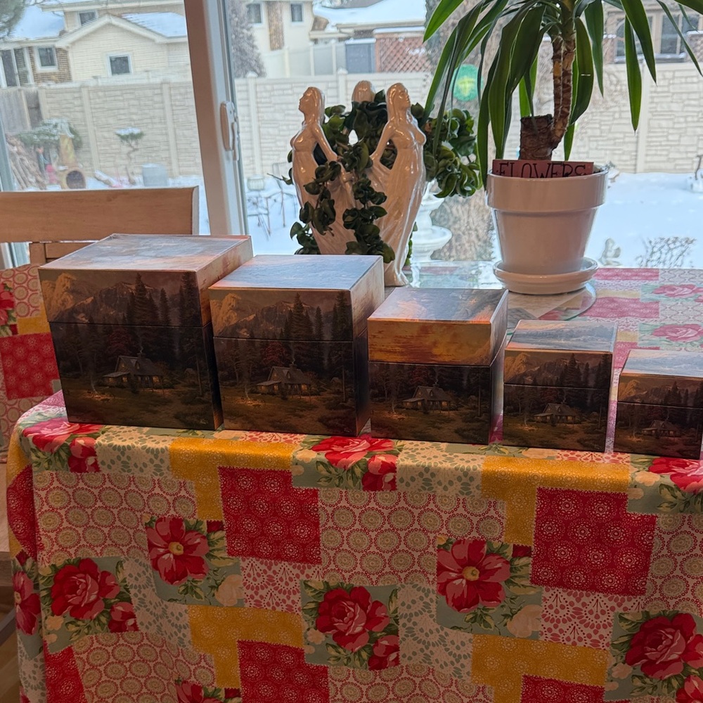 Five piece Thomas Kincaid nesting boxes